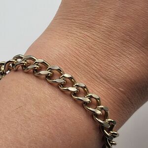 Chunky Golden Curb Chain Bracelet Box Clasp